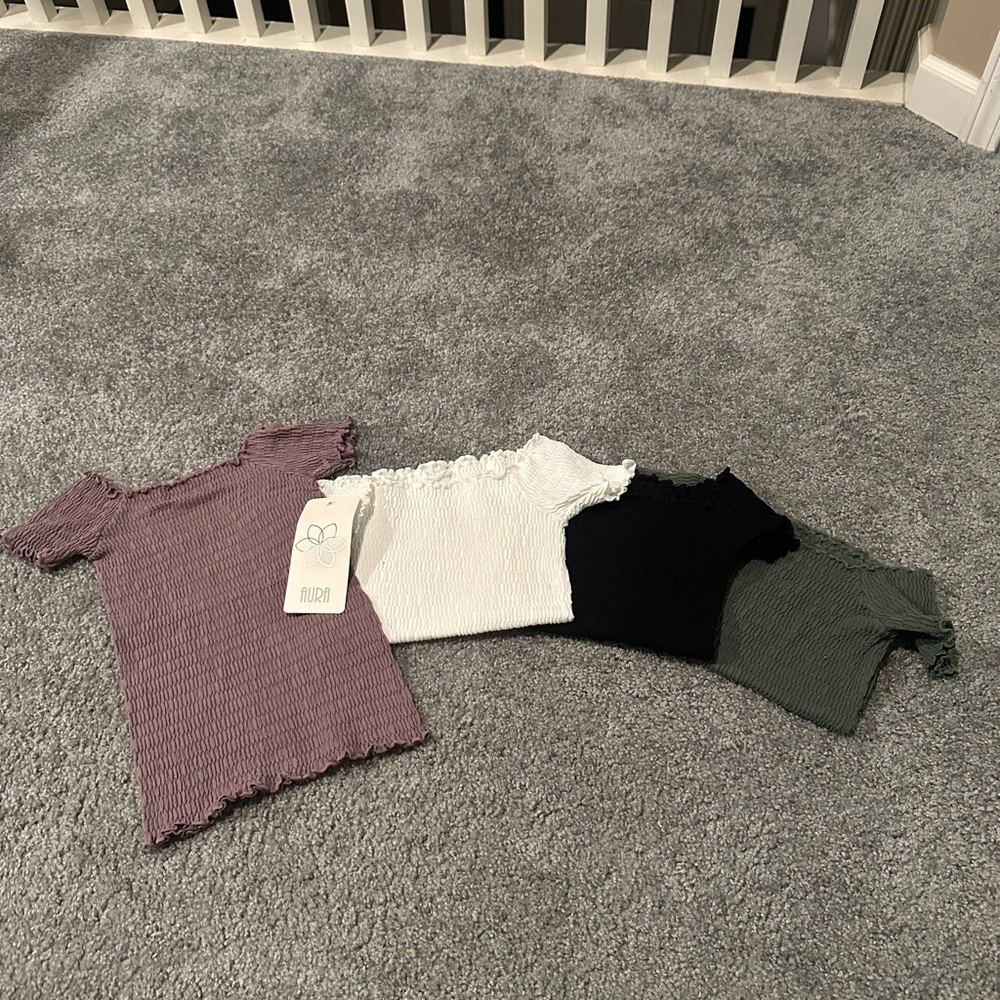Ribbed Tops - Purple, White, Black, Green